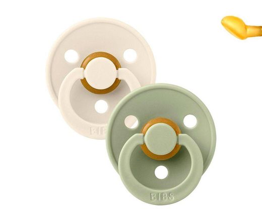 2 BIBS Color Anatomical Ivory/Sage Schnuller