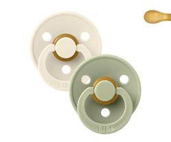 2 BIBS Pacifiers Color Symmetrical Ivory/Sage