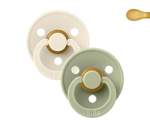 2 BIBS Pacifiers Color Symmetrical Ivory/Sage