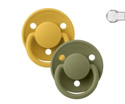 2 BIBS De Lux Honey Bee/Olive Pacifiers