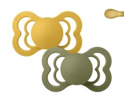 2 chupetas BIBS Supreme Honey Bee/Látex Olive