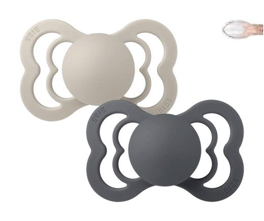 2 ciucci in silicone BIBS Supreme sabbia/ferro