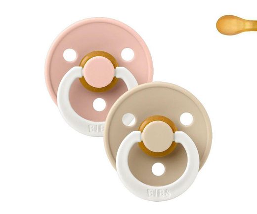 2 BIBS Color Symmetrical Blush/Vanilla Night Pacifiers