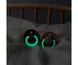 2 BIBS Color Night Pacifiers Symmetrical Sage/Cloud