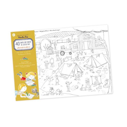40 manteles individuales para colorear Moulin Roty