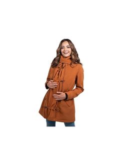 Wombat Shell Caramel Babytrage und Umstandsmantel