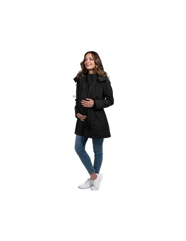 Manteau de portage et maternité Wombat Shell Noir — Noari Kids