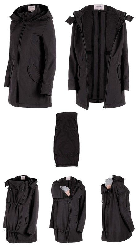 Wombat Shell Schwarzer Babytrage- und Umstandsmantel