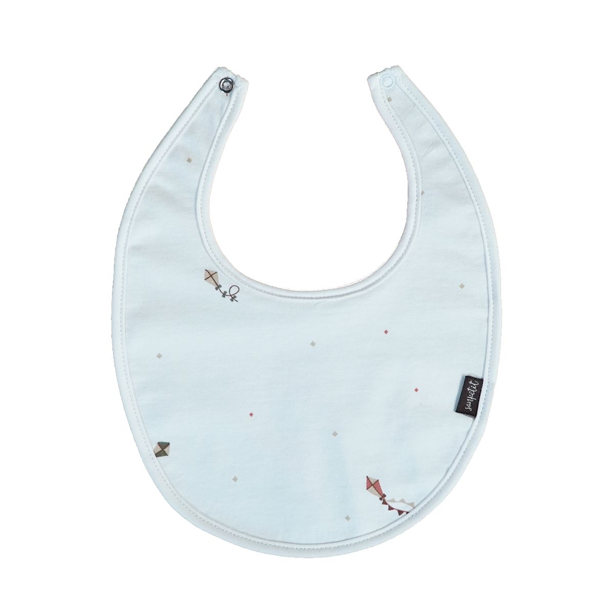 Babero de punto liso estampado algodón orgánico con reverso de rizo impermeable - Sonpetit Cometas