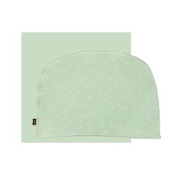 Lenzuolo con angoli elasticizzati per culla/cestino con bavaglino in cotone