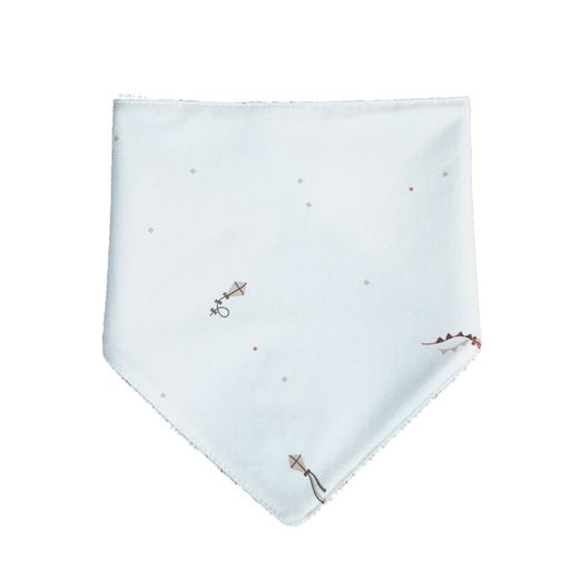 Bandana de malha lisa estampada em algodão orgânico com forro impermeável em tecido atoalhado - Sonpetit