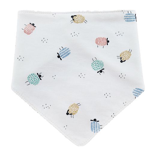 Bandana de malha lisa estampada em algodão orgânico com forro impermeável em tecido atoalhado - Sonpetit