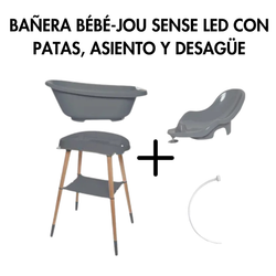 Bañera Bébé-Jou Sense Led Edition con patas, cubeta y desagüe