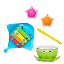 Bath Beats – Set musical de baño con xilófono, tambor y maracas - Munchkin