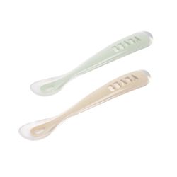 Béaba juego de 2 cucharas soft silicona + estuche 1da edad