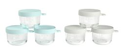 Béaba Pack de 6 Tarritos de cristal (150 ml Azul Claro / 150 ml Gris Claro)