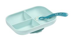 Béaba plato de silicona dividido + 1 cuchara de silicona 2da edad