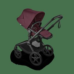 Bugaboo Fox 5 Renew full black/cherry red-cherry red