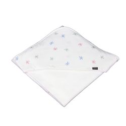 Printed bath cape with organic cotton terry cloth reverse - Sonpetit