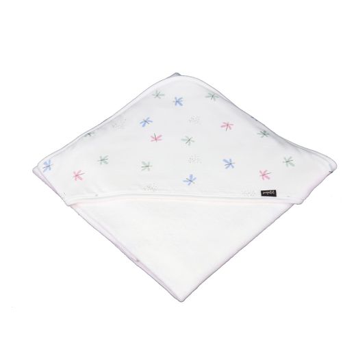 Printed bath cape with organic cotton terry cloth reverse - Sonpetit