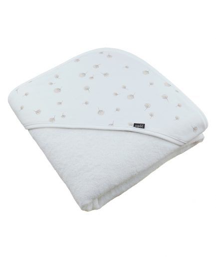 Printed bath cape with organic cotton terry cloth reverse - Sonpetit