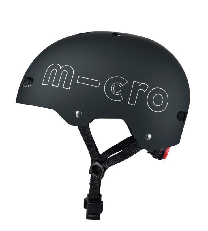 Casco Micro Negro con luz LED L
