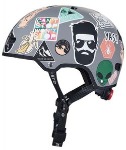 Casco Micro Sticker con luz LED