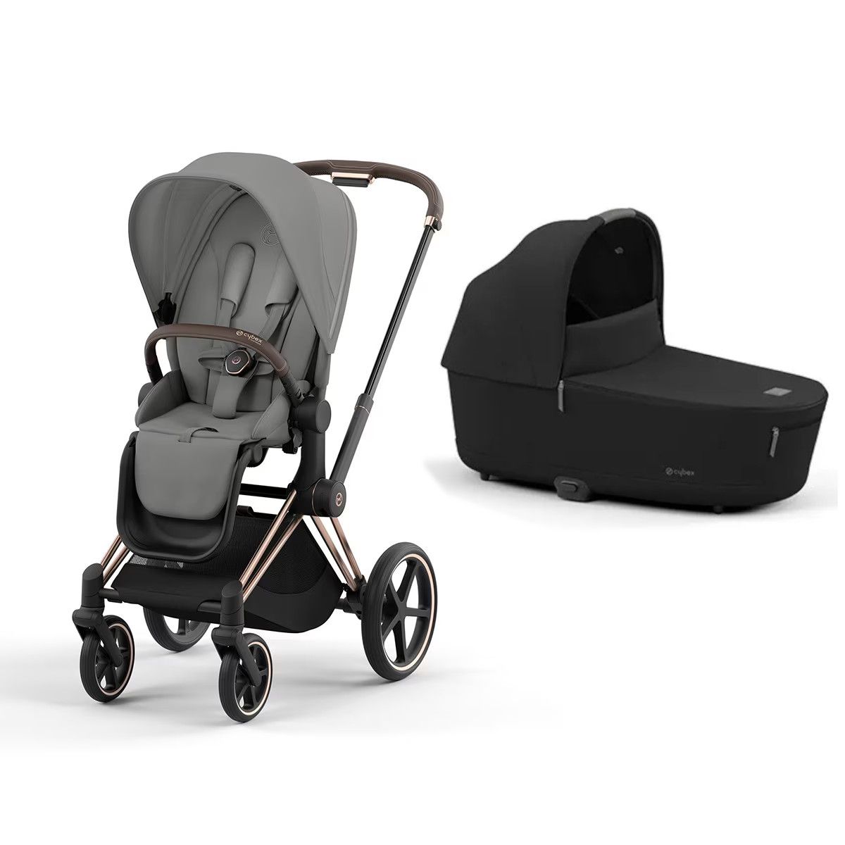Cybex PRIAM 2025 Complete Stroller (with seat and carrycot) - Rose Gold /  Leaf Green  Nori Baby Store
