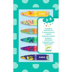 Couleurs pour enfants 6 crayons multicolores Djeco