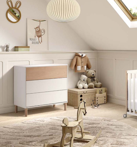 Cômoda infantil Doco Sleeping Cotinfant com 3 gavetas