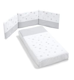 TESORI CO-SLEEPING crib, white (120x60) complete with mattress, quilt + protector (includes co-sleeping kit)