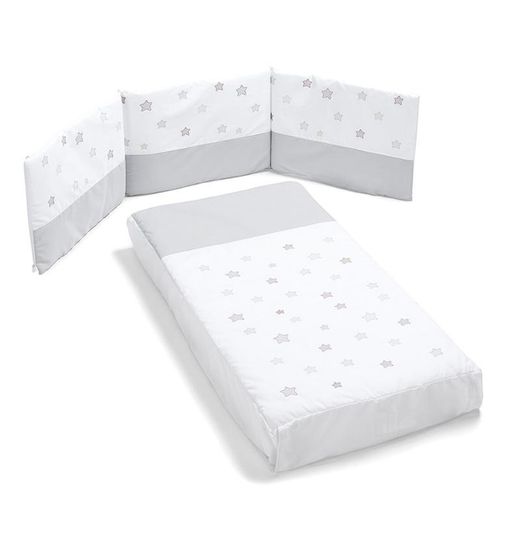 TESORI CO-SLEEPING crib, white (120x60) complete with mattress, quilt + protector (includes co-sleeping kit)
