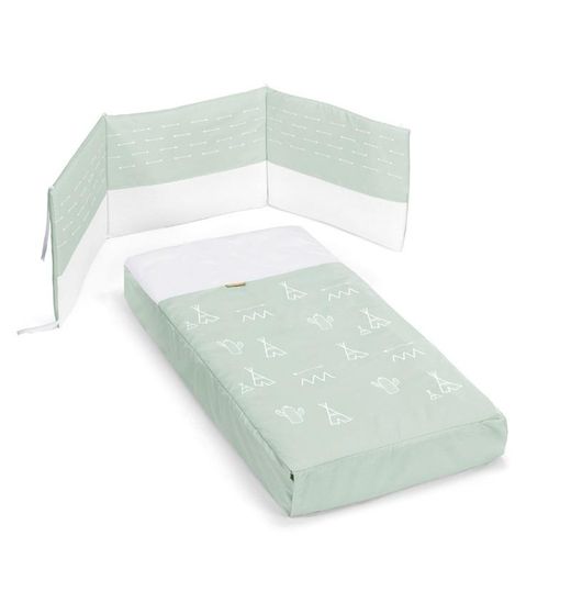 TESORI CO-SLEEPING crib, white (120x60) complete with mattress, quilt + protector (includes co-sleeping kit)