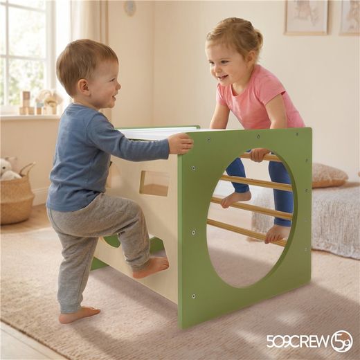 CUBO escalada Verde/Natural Montessori