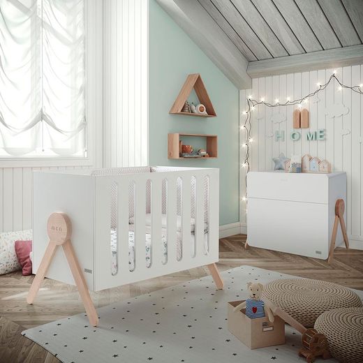 Cuna 120x60 con relax system SWING Blanco/Madera Micuna