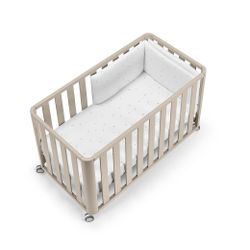 Berço DOCO Sleeping 120x60 - Bege com colchão, edredom e protetor de berço.