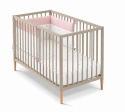 Cuna 120x60 TESORI Beige con colchón, colcha y protector