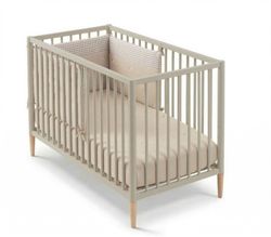 Cuna 120x60 TESORI Beige con colchón, colcha y protector