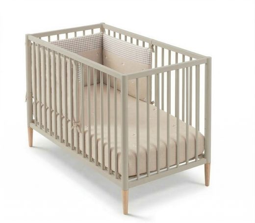 Cuna 120x60 TESORI Beige con colchón, colcha y protector