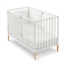 Cuna 120x60 TESORI Blanco con colchón, colcha y protector