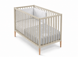 Cuna 120x60 TESORI Blanco con colchón, colcha y protector