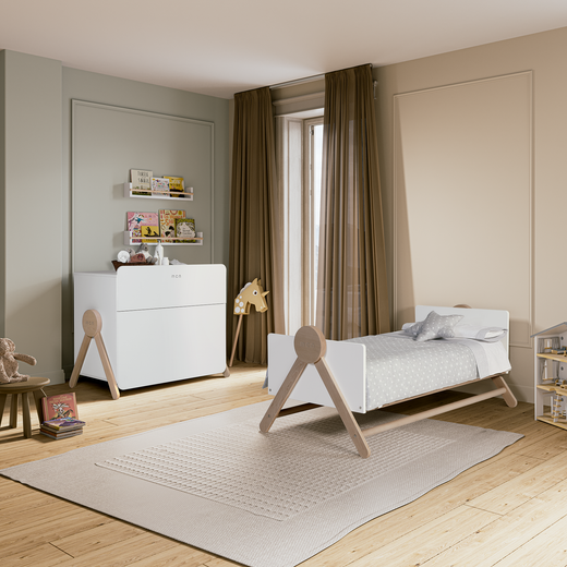 Cuna 140x70 BED SWING Blanco/Madera Micuna