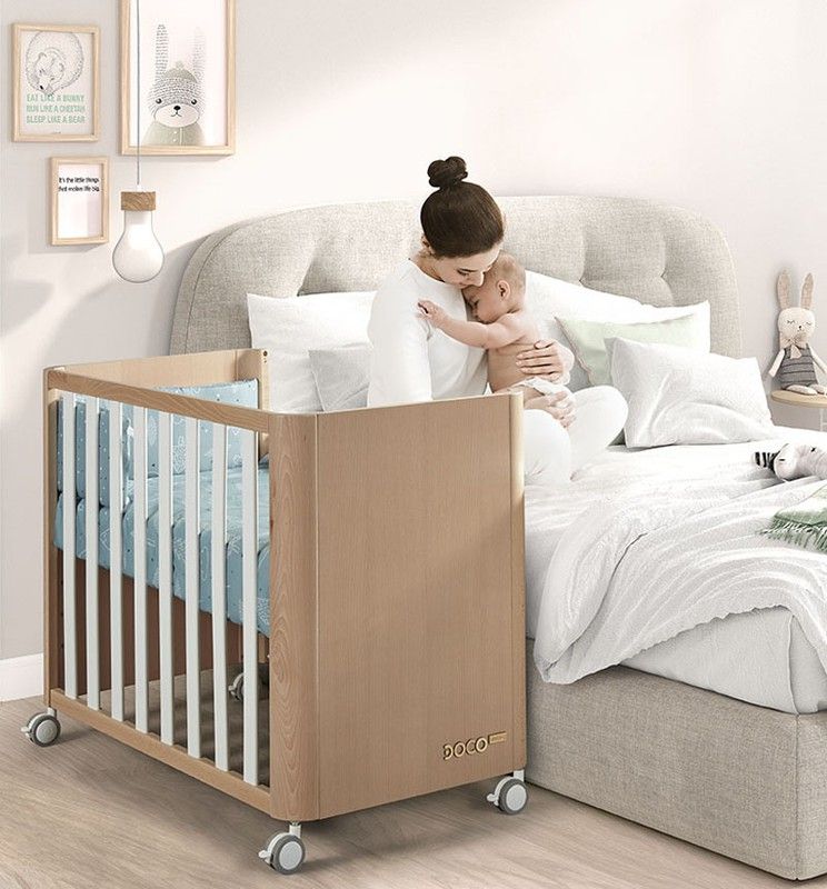 Cuna de colecho DOCO Sleeping WOOD 120x60 - Completa Bear Gris