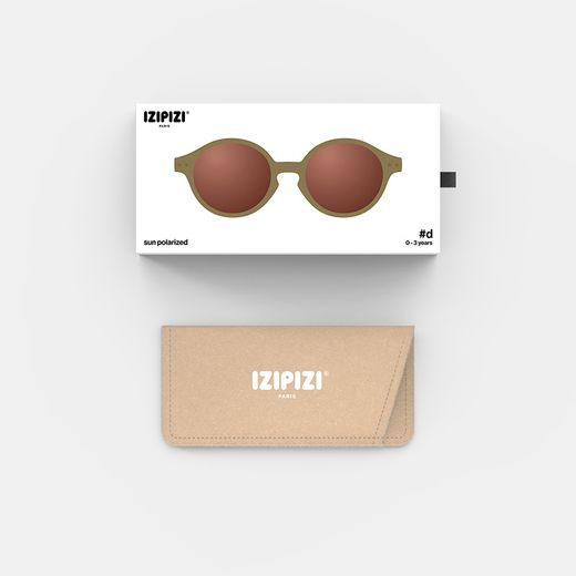 Izipizi Sonnenbrille für Babys, Modell D (0 bis 3 Jahre) – Glänzendes Khaki
