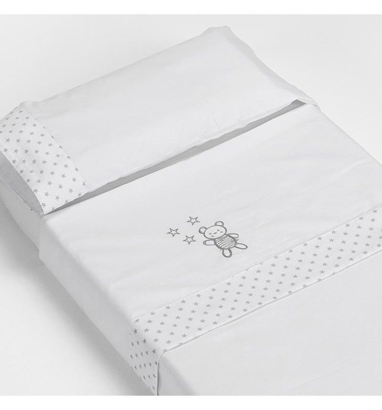 Juego de sábanas 2 piezas 90x50 Bear gris