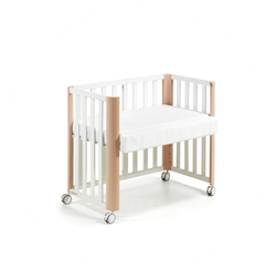 Berço/Cama Mini DOCO Sleeping PLUS++ Branco/Natural (Estrutura com colchão 90x50 incluído)