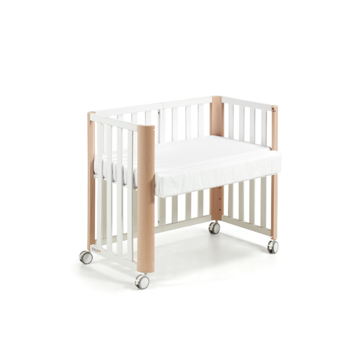 Berço/Cama Mini DOCO Sleeping PLUS++ Branco/Natural (Estrutura com colchão 90x50 incluído)