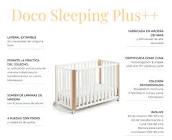 Berço/Cama Mini DOCO Sleeping PLUS++ Branco/Natural (Estrutura com colchão 90x50 incluído)