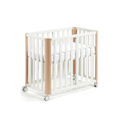 Berço/Cama Mini DOCO Sleeping PLUS++ Branco/Natural (Estrutura com colchão 90x50 incluído)