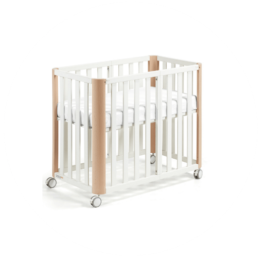 Berço/Cama Mini DOCO Sleeping PLUS++ Branco/Natural (Estrutura com colchão 90x50 incluído)